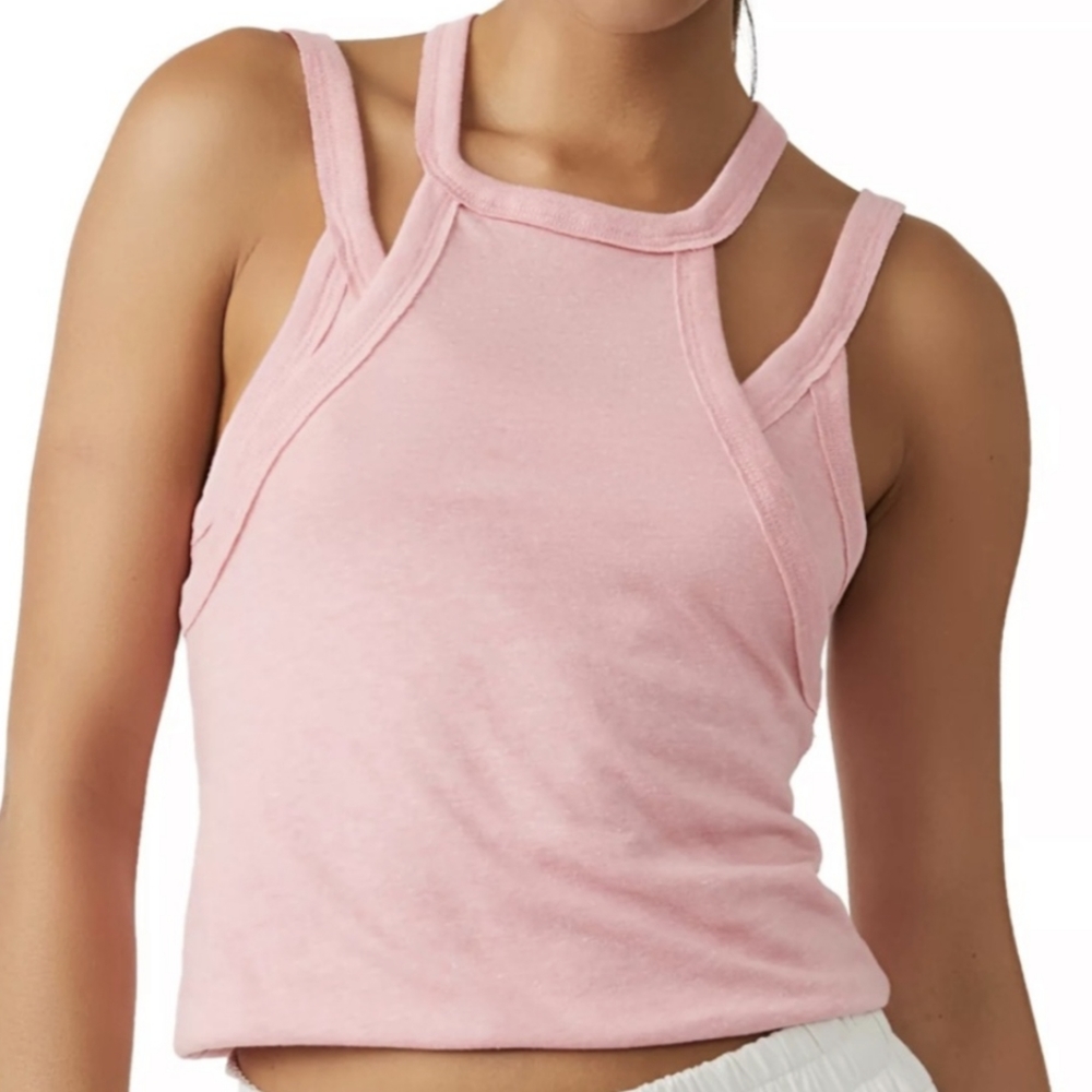 Free People Women Two Times The Charm Pink Punch Size Small, NWT